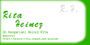 rita heincz business card